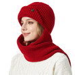 Mũ len liền khăn quàng cổ unisex giữ ấm mùa đông