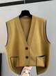 Áo len ghi lê cardigan cổ chữ v