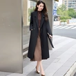 Áo khoác trench coat nữ cổ vest, dáng rộng có đai thắt eo