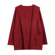 Áo khoác cardigan len nữ có mũ, dáng rộng