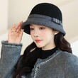 Mũ bucket nữ thu đông phong cách Anh kẻ caro giữ ấm