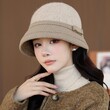 Mũ bucket nữ thu đông phong cách Anh kẻ caro giữ ấm
