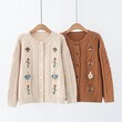 Áo khoác len cardigan nữ thêu hoa