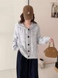 Áo khoác cardigan len nữ dáng rộng phong cách thu đông,họa tiết dệt bím