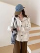 Áo khoác cardigan len nữ dáng rộng phong cách thu đông,họa tiết dệt bím