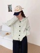 Áo khoác cardigan len nữ dáng rộng phong cách thu đông,họa tiết dệt bím