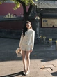 Áo khoác dạ trắng cao cấp phong cách tiểu thư