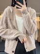 Áo len cardigan nữ có mũ dáng rộng