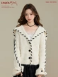 Áo khoác len cardigan cổ bẻ dáng rộng phong cách nhẹ nhàng cho nữ mùa thu đông