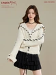 Áo khoác len cardigan cổ bẻ dáng rộng phong cách nhẹ nhàng cho nữ mùa thu đông