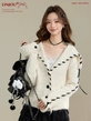 Áo khoác len cardigan cổ bẻ dáng rộng phong cách nhẹ nhàng cho nữ mùa thu đông