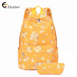 Set balo nữ + ví nhỏ hình hoa cúc chống nước