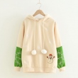 Áo hoodie nữ thêu hình người tuyết và họa tiết bông tuyết Giáng sinh - Noel
