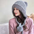 Mũ len nữ đan họa tiết giữ ấm mùa thu đông