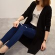 Áo khoác len cardigan nữ dáng trung dài phong cách rộng rãi, thoải mái