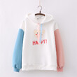 Áo hoodie hình gấu và chữ Happy