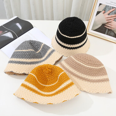 Mũ bucket len nữ dệt kim