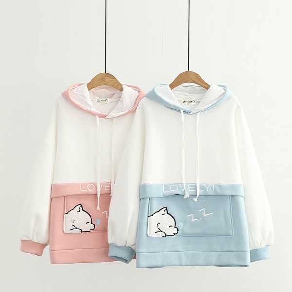Áo hoodie nữ họa tiết chú cún