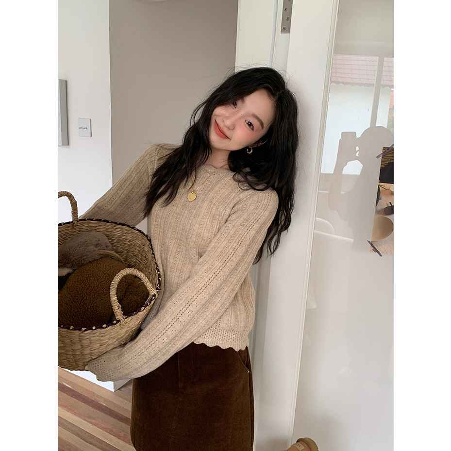 Áo len dệt kim nữ phong cách cổ điển