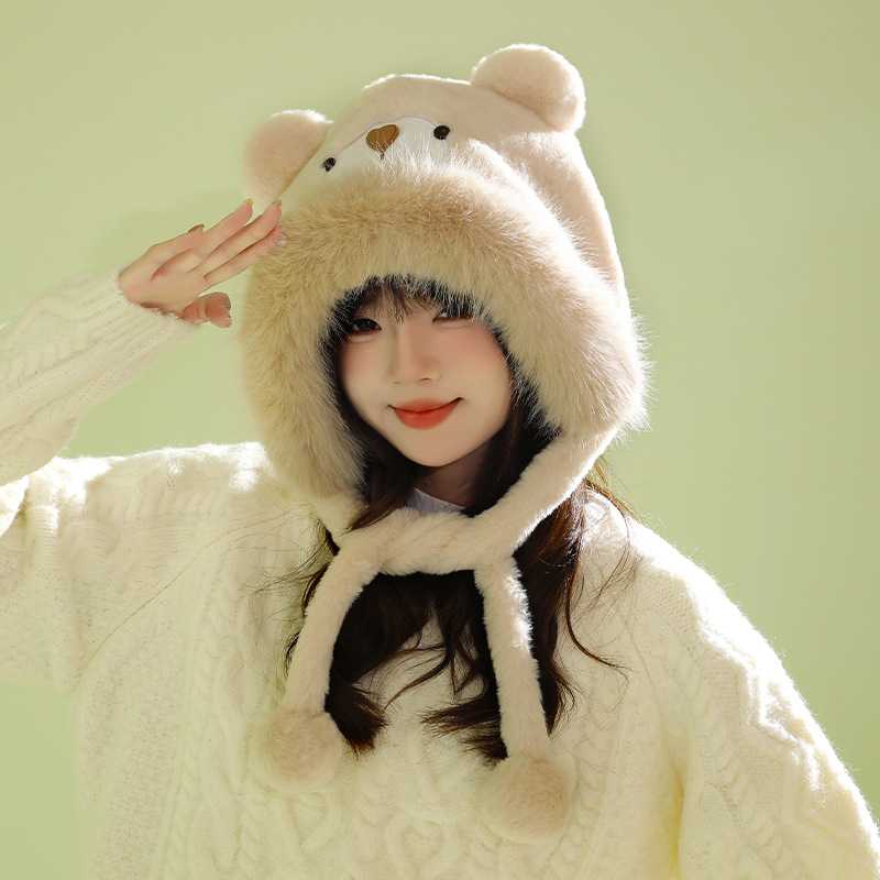 Mũ tai gấu nữ giữ ấm tai