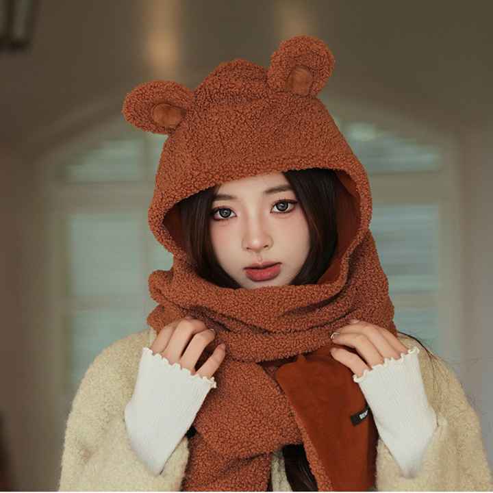 Mũ tai gấu dễ thương dày dặn ấm áp