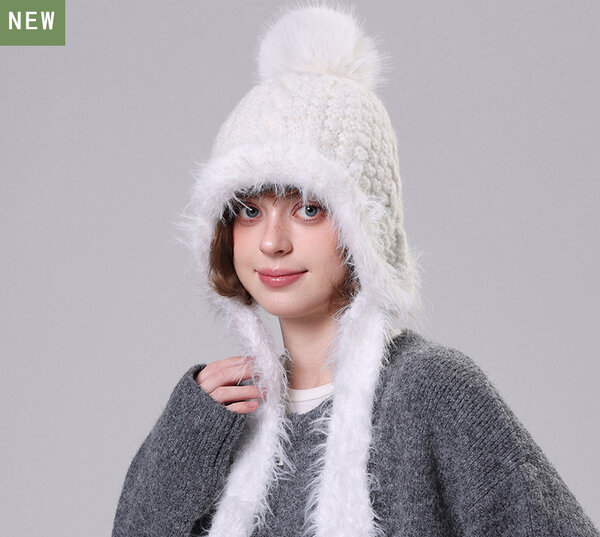 Mũ len dệt kim có lót lông giữ ấm, có che tai siêu ấm cho mùa...