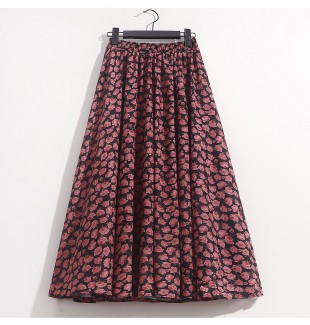 Chân váy voan họa tiết nhí dáng A lưng thun