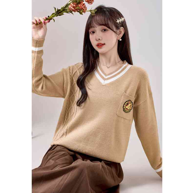 Áo len nữ cổ chữ V có túi