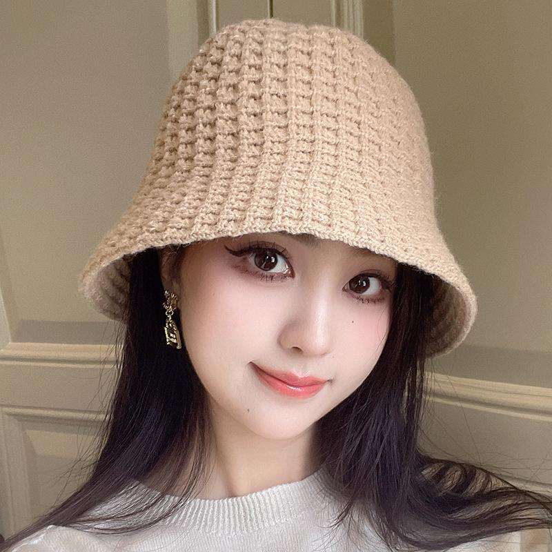 Mũ bucket len nữ dệt kim