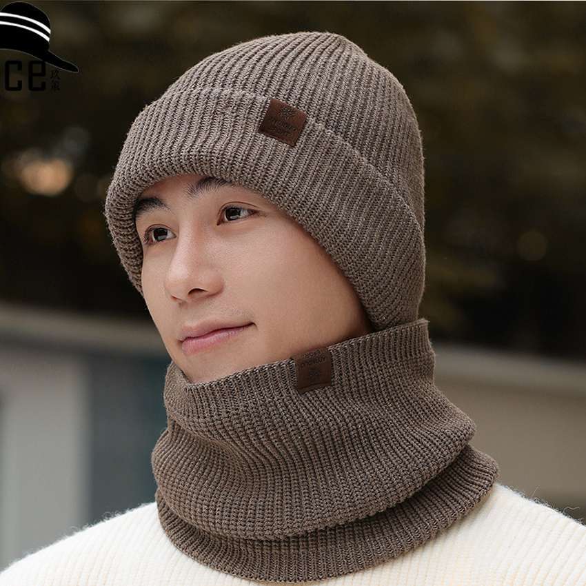 Bộ mũ và khăn quàng cổ dày 2 lớp ấm áp dành cho nam/ nữ