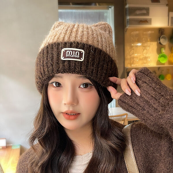 Mũ len tai mèo nữ giữ ấm chống lạnh mùa đông