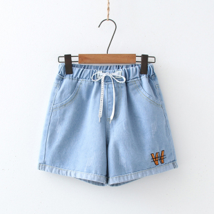 Quần short jean nữ màu trơn