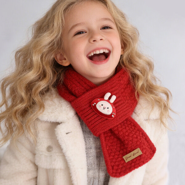 Khăn choàng cổ cho bé trai, bé gái kiểu đan chéo đáng yêu giữ...