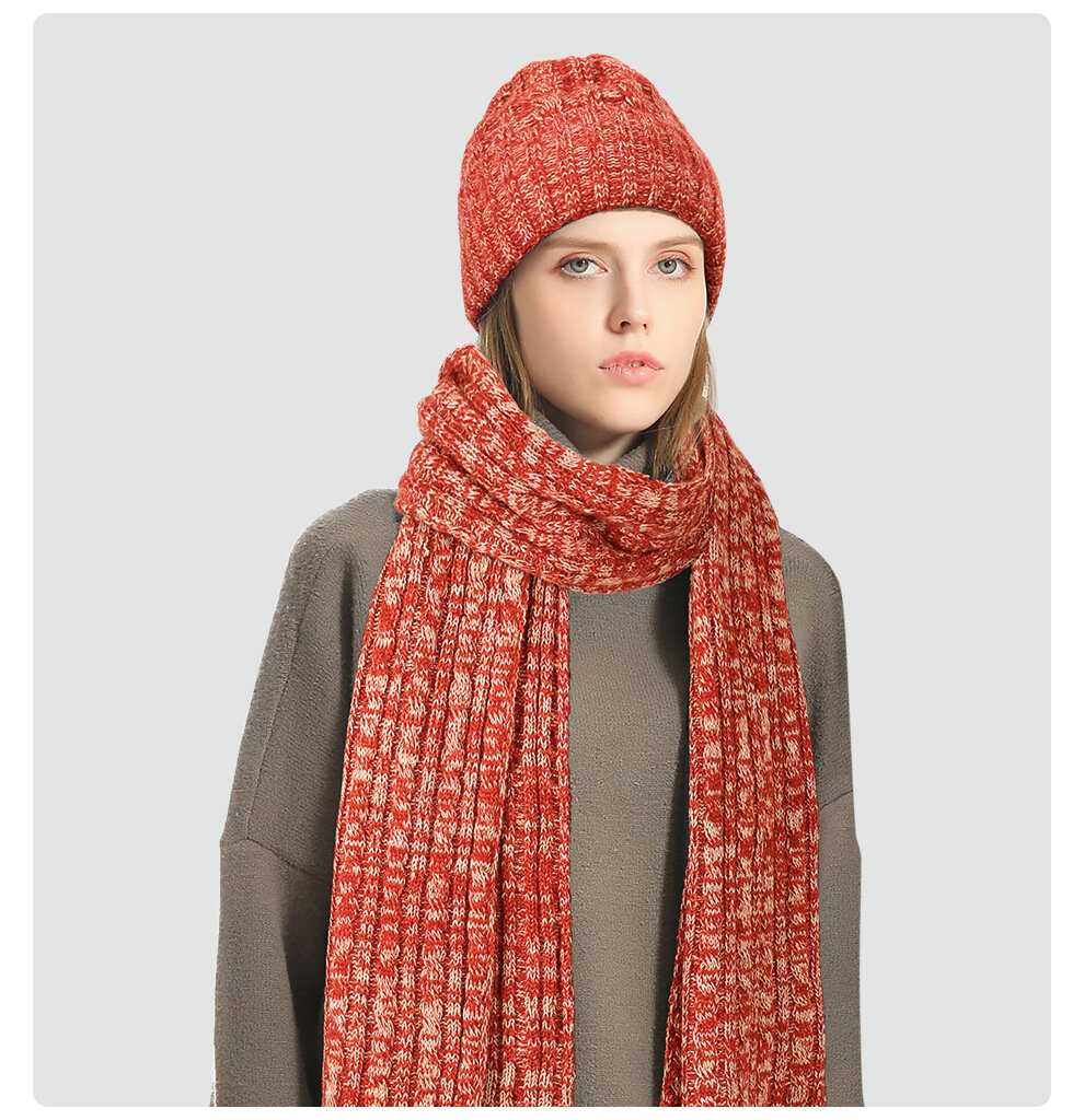 Bộ ba món mũ, khăn quàng cổ và găng tay len dệt kim dành cho...