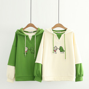 Áo hoodie nữ thêu hình khủng long