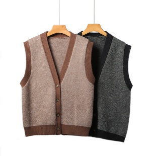 Áo khoác len gile nữ cổ chữ V