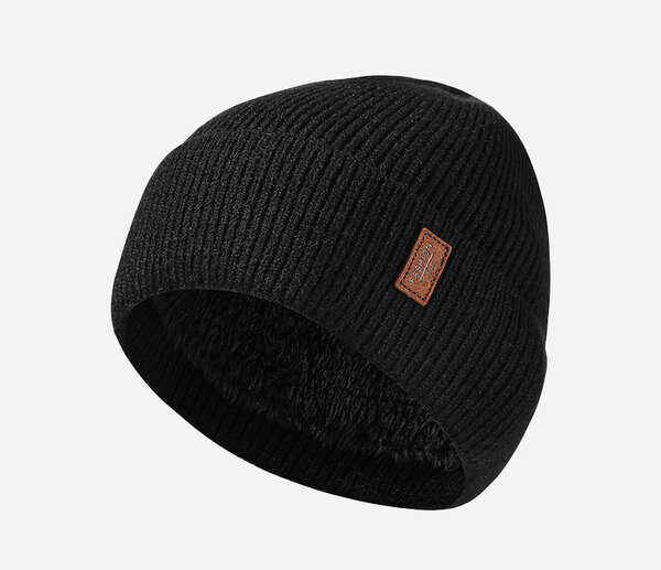 Mũ len chui đầu thu đông lót lông dày giữ ấm chống lạnh che tai