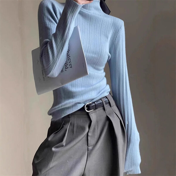 Áo len nữ cổ lọ mùa thu đông