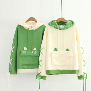 Áo hoodie nữ túi hình con vật ngộ nghĩnh