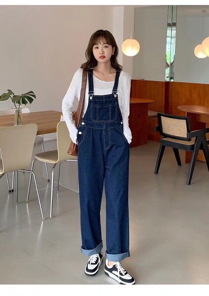 Quần Yếm Lưng Cao Dáng Rộng Cho Nữ