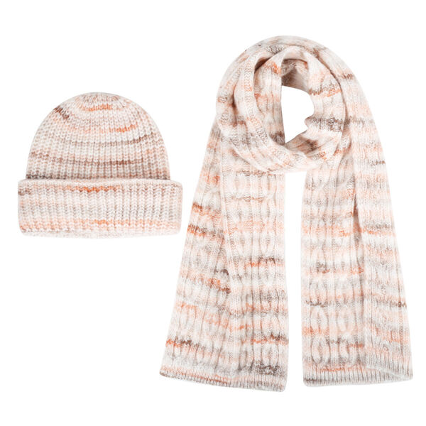 Bộ mũ và khăn choàng nữ, màu trơn đơn giản, giữ ấm mùa thu...