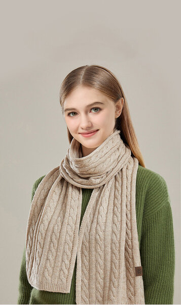 Khăn quàng cổ nữ đan xoắn, cao cấp và ấm áp mùa đông