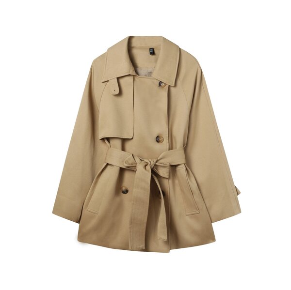 Áo khoác măng tô nữ kèm đai áo