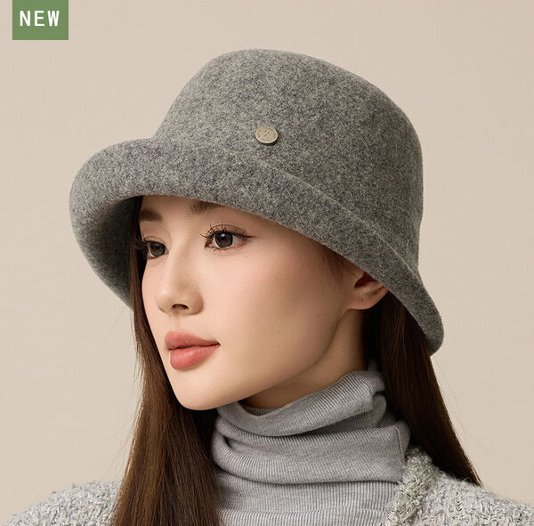 Mũ bucket len nữ thu đông phong cách cổ điển