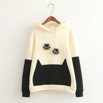 Áo hình mặt mèo lớn lót nhung