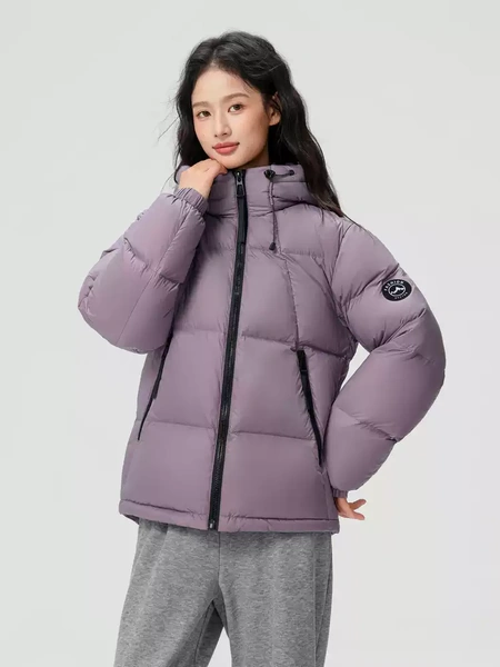 Áo khoác phao lông vũ nữ mùa đông – dáng ngắn có mũ, thiết...