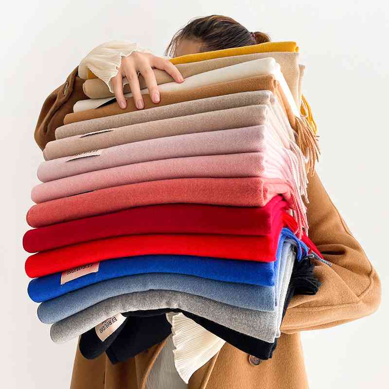 Khăn choàng cổ nữ màu trơn