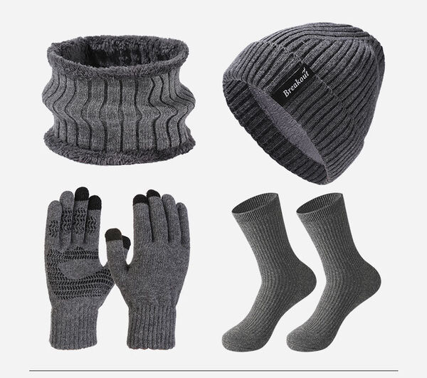 Bộ 4 món giữ ấm thu đông nam nữ – mũ len, khăn ống, găng tay...