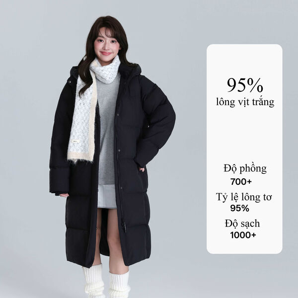 Áo khoác phao lông vũ dáng dài dành cho nam nữ dày dặn, qua gối,...