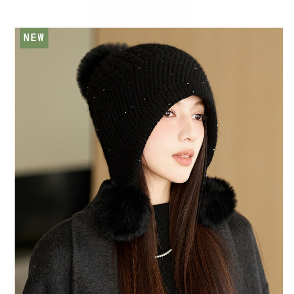 Mũ len nữ họa tiết xoắn cao cấp phong cách thanh lịch, thời...